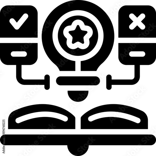 feasibility glyph icon. Strong and solid vector icon for websites, mobile interfaces, presentations, and visual branding. High quality and easy to edit.