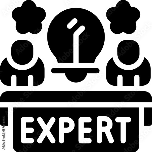 expert glyph icon. Strong and solid vector icon for websites, mobile interfaces, presentations, and visual branding. High quality and easy to edit.