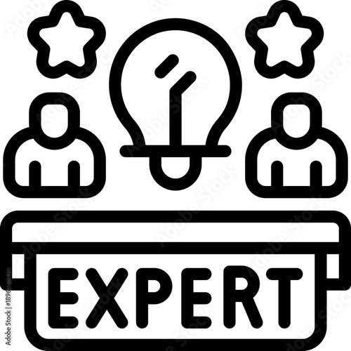 expert line icon. Clean and minimalist vector icon for websites, mobile apps, presentations, and logos. Fully scalable and customizable for any project.