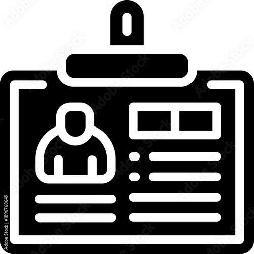 id card glyph icon. Strong and solid vector icon for websites, mobile interfaces, presentations, and visual branding. High quality and easy to edit.