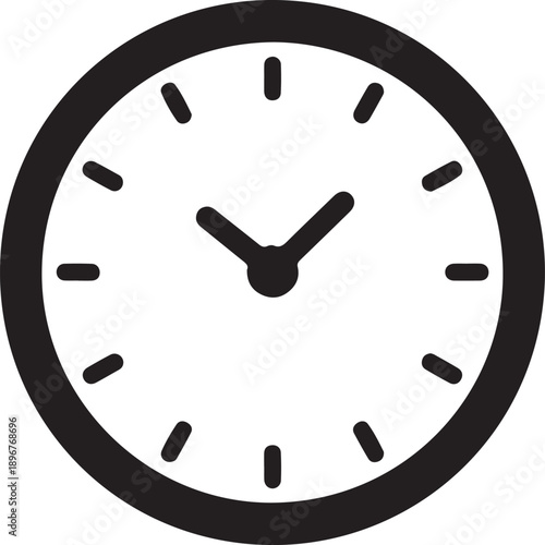 Timeless Clock Icon: A minimalist clock face, with elegant simplicity that captures the essence of time. It is a symbol of precision, punctuality, and the relentless march of the seconds.
