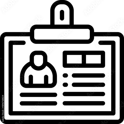 id card line icon. Clean and minimalist vector icon for websites, mobile apps, presentations, and logos. Fully scalable and customizable for any project.