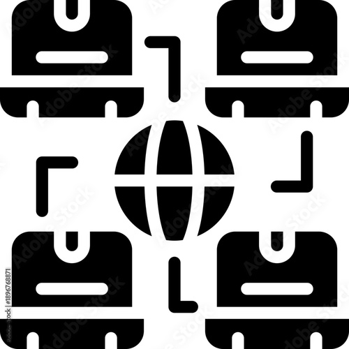 file sharing glyph icon. Strong and solid vector icon for websites, mobile interfaces, presentations, and visual branding. High quality and easy to edit.