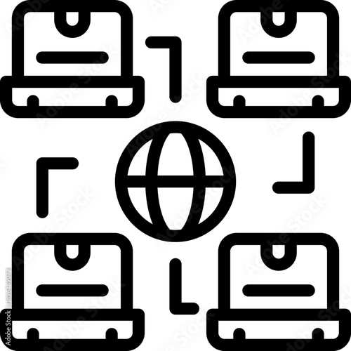 file sharing line icon. Clean and minimalist vector icon for websites, mobile apps, presentations, and logos. Fully scalable and customizable for any project.