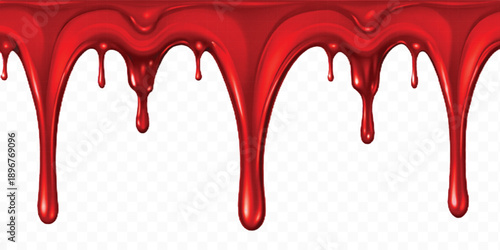 realistic 3d colorful liquid paint dripping down in different style isolated on transparent background