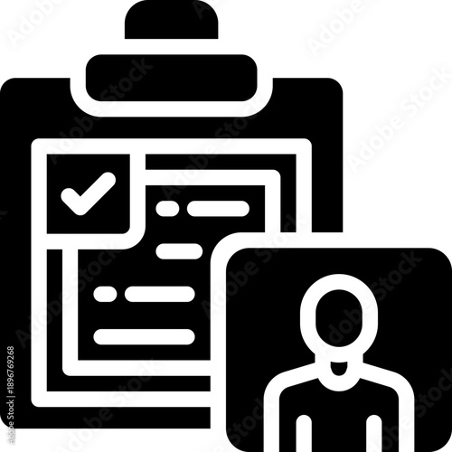 clipboard glyph icon. Strong and solid vector icon for websites, mobile interfaces, presentations, and visual branding. High quality and easy to edit.