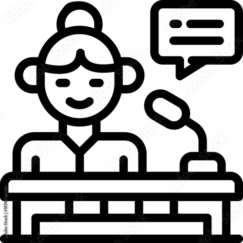 speaker line icon. Clean and minimalist vector icon for websites, mobile apps, presentations, and logos. Fully scalable and customizable for any project.