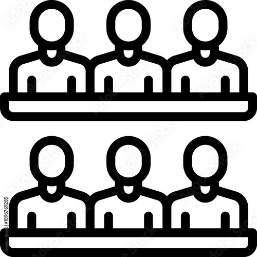 audience line icon. Clean and minimalist vector icon for websites, mobile apps, presentations, and logos. Fully scalable and customizable for any project.