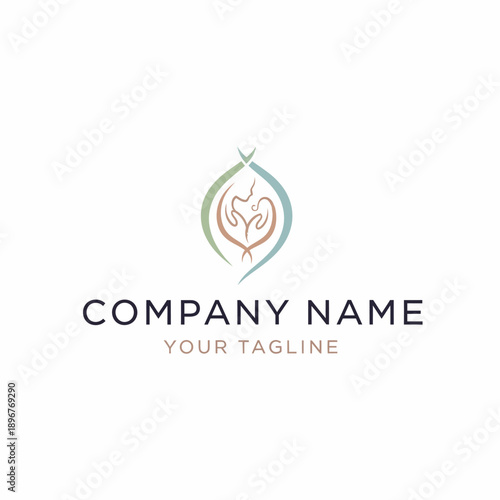 Free Download Abstract Logo Design with Intertwined Figures Representing Connection and Care. - GFXLoad