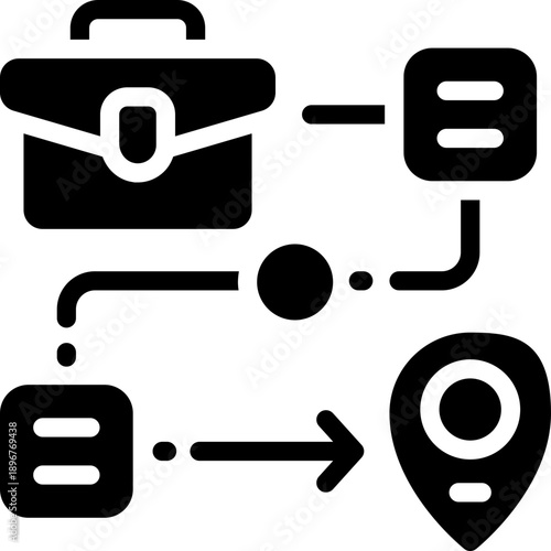 roadmap glyph icon. Strong and solid vector icon for websites, mobile interfaces, presentations, and visual branding. High quality and easy to edit.