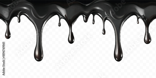 realistic 3d colorful liquid paint dripping down in different style isolated on transparent background