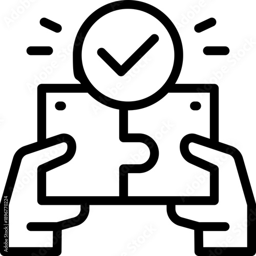 solution line icon. Clean and minimalist vector icon for websites, mobile apps, presentations, and logos. Fully scalable and customizable for any project.