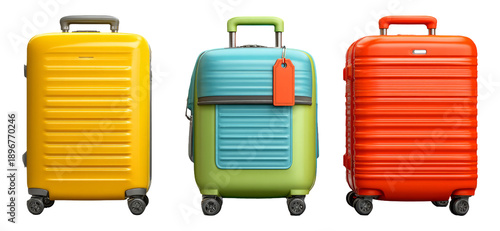 Wallpaper Mural Colorful Luggage Set for Travel Adventures in Bright Designs and Styles Torontodigital.ca