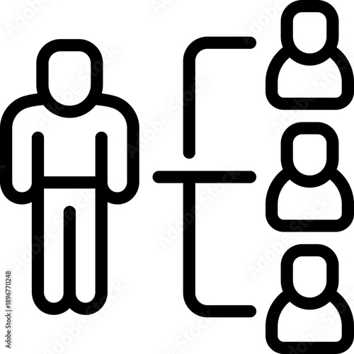 team line icon. Clean and minimalist vector icon for websites, mobile apps, presentations, and logos. Fully scalable and customizable for any project.