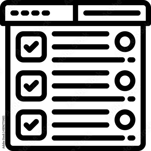 checklist line icon. Clean and minimalist vector icon for websites, mobile apps, presentations, and logos. Fully scalable and customizable for any project.