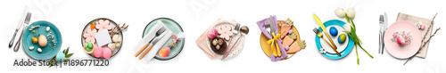 Group of stylish Easter tab...