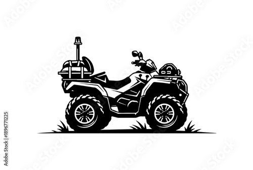 Black Silhouette ATV Vector Illustration