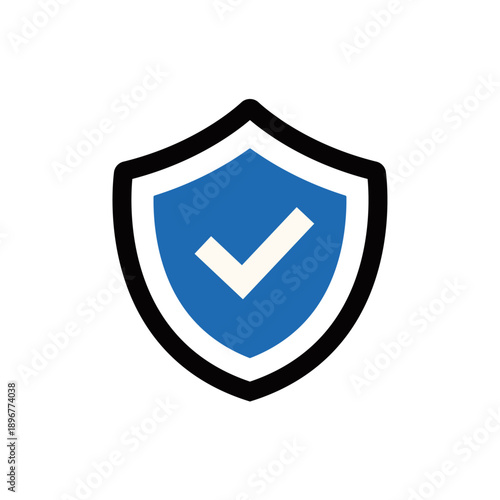 セキュリティと保護を表すシンプルな盾イラスト