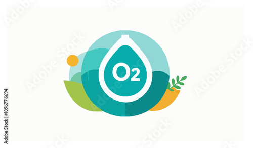 Oxygen Icon Vector Template for Medical Logo Design