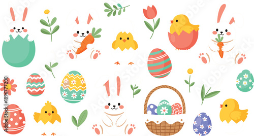 Flat Vector Tree Collection Featuring Diverse Species Including Pine, Palm, Cypress, and Deciduous Forest Trees for Landscape Architecture, Game Design, and Environmental Infographics