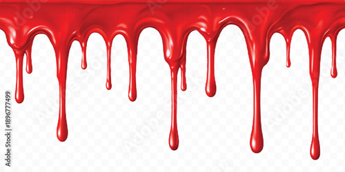 realistic 3d colorful liquid paint dripping down in different style isolated on transparent background