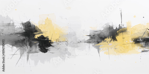 An abstract grunge world map vector illustration featuring ink splat blots and colorful paint splashes across a dirty paper texture with a blue silhouette of the earth and nature