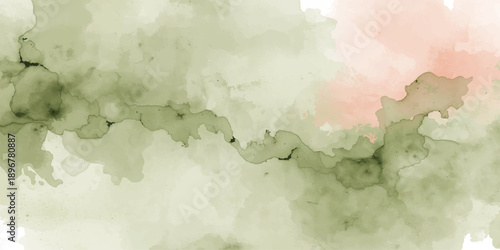 Hand painted abstract watercolor background with a vintage world map texture on aged grunge paper featuring retro clouds and an antique parchment pattern