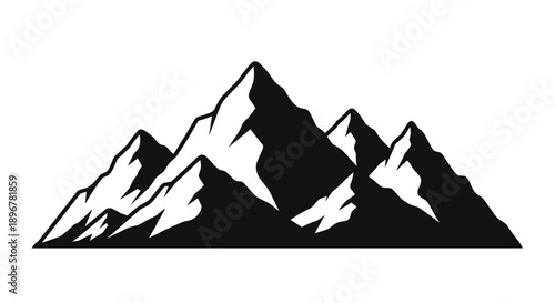 Black and white mountain range.