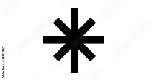 Black asterisk symbol graphic.