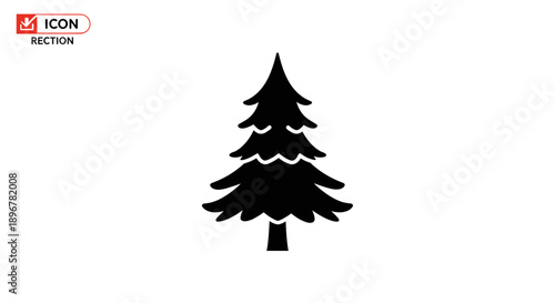 Black Christmas Tree Icon.
