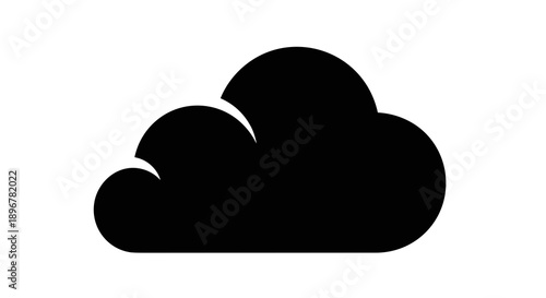 Black Cloud Icon Shape.