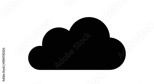 Black Cloud Icon Shape Design.