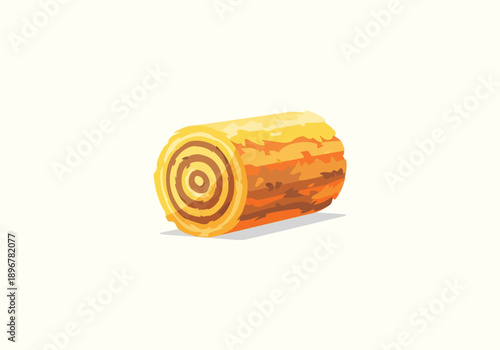 Vector Design Icon Concept Delicious Swiss Roll Cake with Swirled Filling and Golden-Brown Crust.