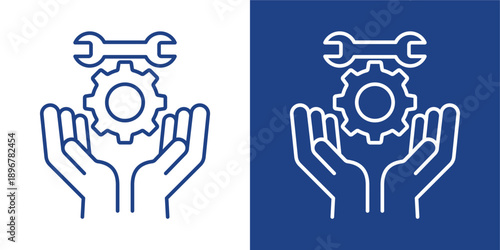 Skill Blue And White Icon Style Collection