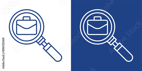 Job Blue And White Icon Style Collection