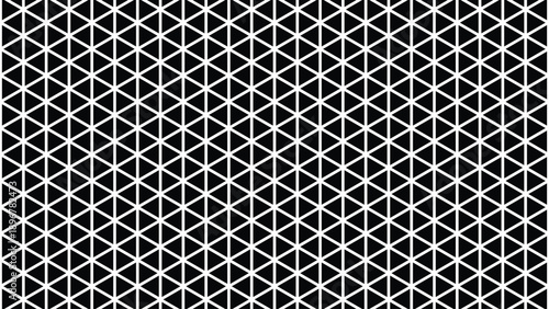 A mesmerizing geometric pattern featuring a tessellation of interlocking equilateral triangles creating an optical illusion of depth and complexity