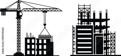 Construction Crane Hook And Lifting Equipment Vector Icon