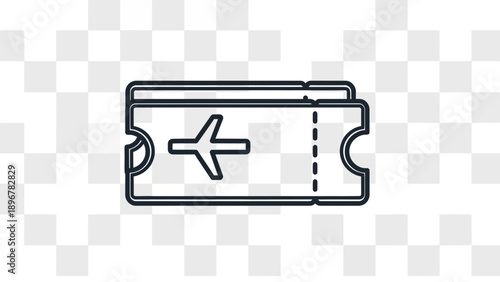 Airplane Ticket Icon: Travel, Flight, Journey, Boarding Pass, Getaway, Adventure, Vacation