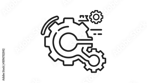Abstract industrial mechanism with gears, technology and engineering concept