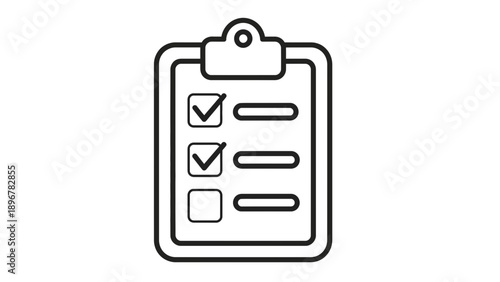Checklist clipboard with checkmarks, to-do list icon, task management concept