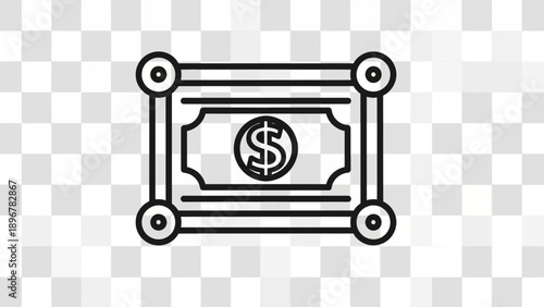 Dollar Bill Icon on Transparent Background - Money and Finance Concept