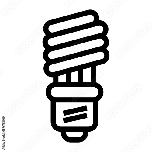 Line icon of a compact fluorescent light bulb