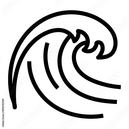 Line icon of a crashing ocean wave