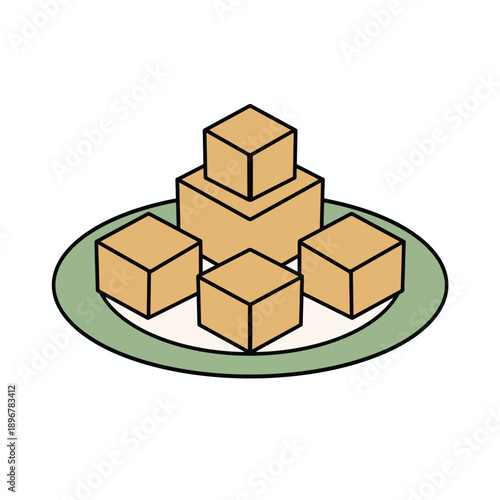 tofu vector illustration