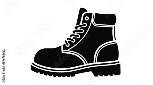 Black boot illustration a striking graphic design silhouette