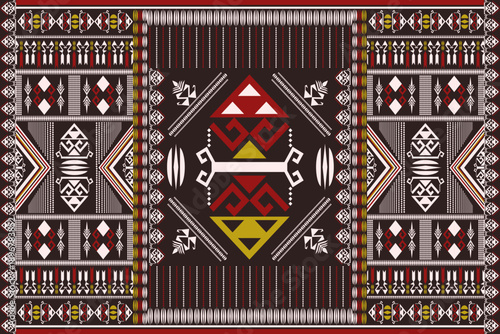 Vintage Native Geometric Abstract Ethnic Pattern.
