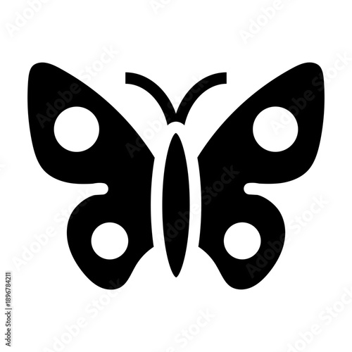 Solid icon of a butterfly