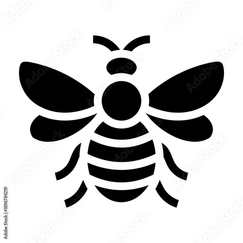 Solid icon of a honey bee