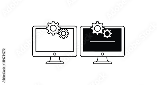 Concept of computer system synchronization or data migration between two screens