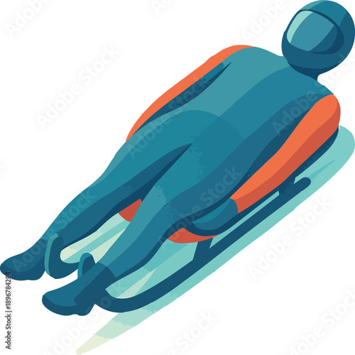 Luge Athlete Sliding Downhill sled winter sport